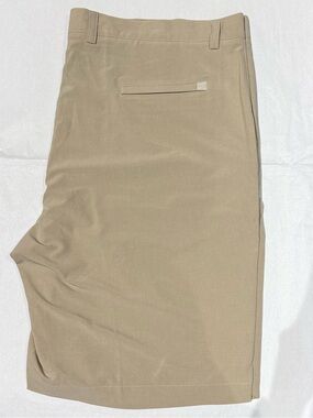 Peter Millar Men's Khaki/Tan Flat Front Stretch Shorts